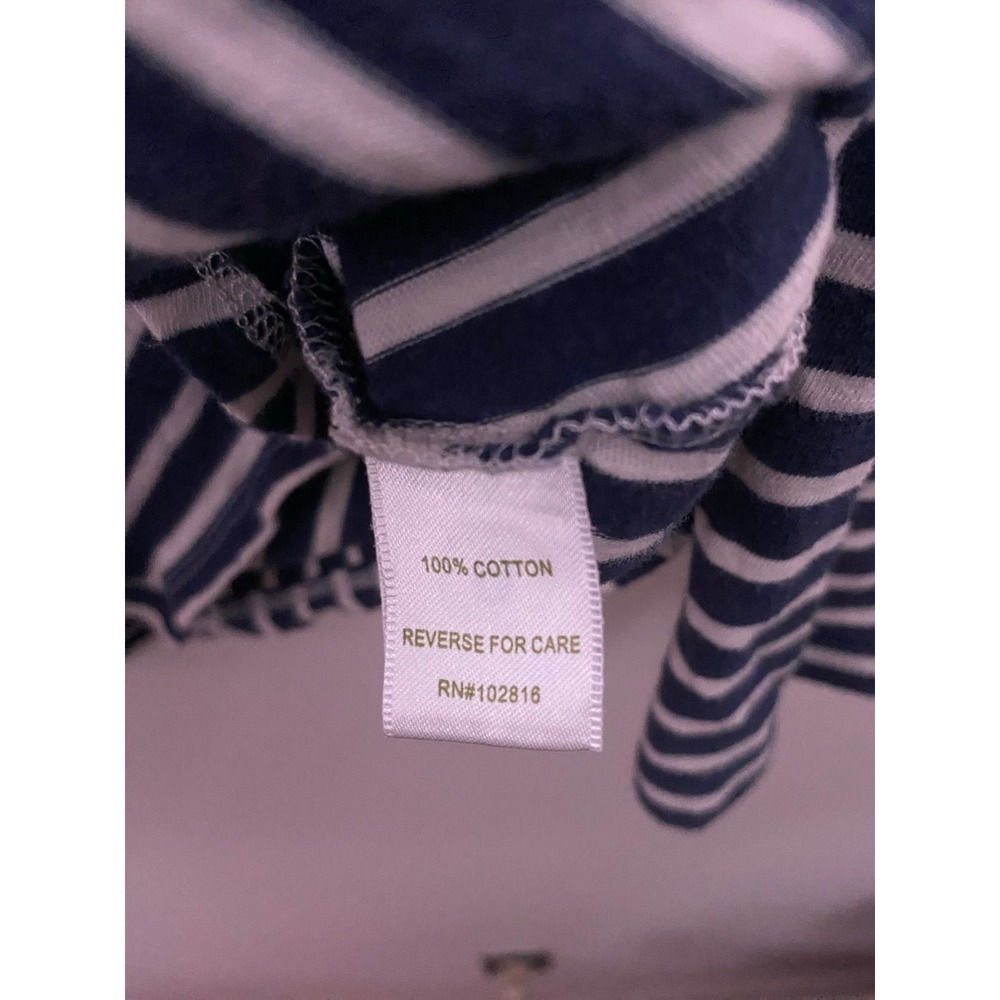 Garnet Hill Navy and White Stripe Cardigan. Women's size M - Picture 11 of 12